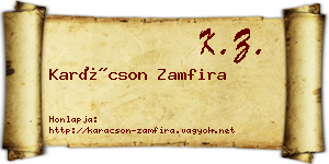 Karácson Zamfira névjegykártya